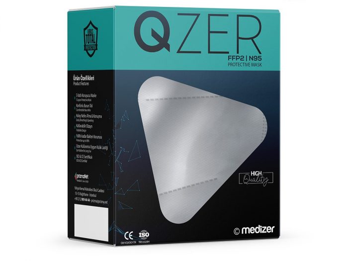 Medizer QZER FFP2 Maske (10 Stück / schwarz oder weiß) – Bild 1