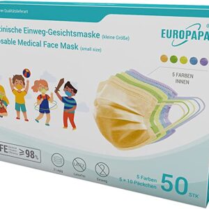 EUROPAPA 50x Bunte medizinische Mini Model S in kleine Größe OP Maske 3-lagig Atemschutzmasken
