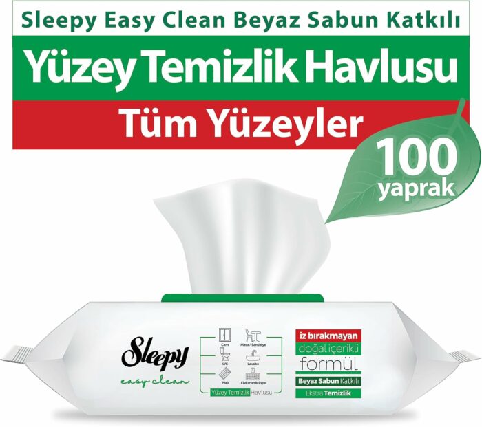 Sleepy Easy Clean Oberflächen-Reinigungstücher mit weißem Seifenzusatz, Grün – Bild 6