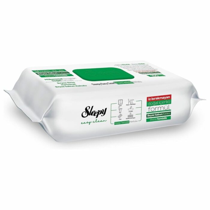 Sleepy Easy Clean Oberflächen-Reinigungstücher mit weißem Seifenzusatz, Grün – Bild 1