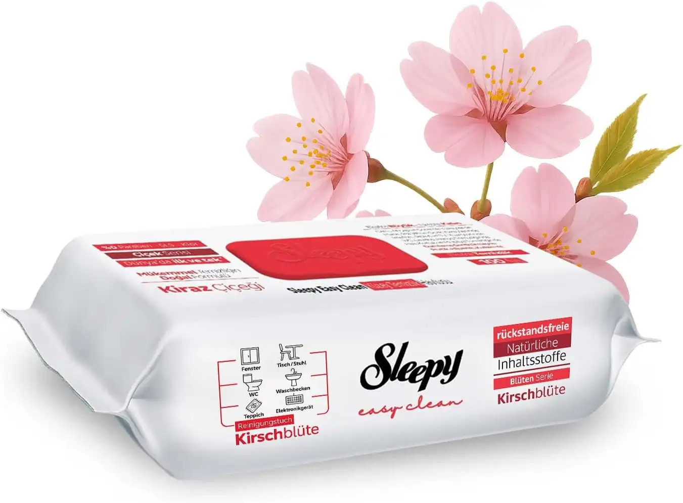 Sleepy Daily Surface Cleaning Cloth - Red Colour - Cherry Blossom