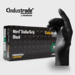 Meditrade Stellar-Grip Nitrilhandschuhe mit Diamantstruktur - Schwarz